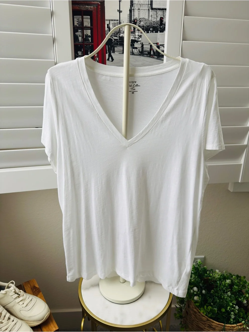 J. Crew White Short Sleeve Tee